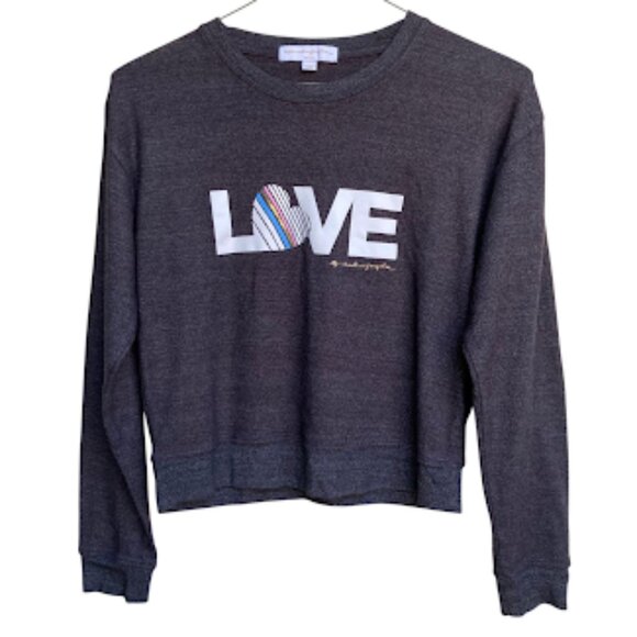 SPIRITUAL GANGSTER | Love Savasana Heather Grey Pullover Graphic Sweatshirt M - Picture 2 of 12